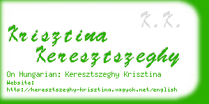 krisztina keresztszeghy business card